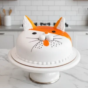 Cat Shape Fondant Cake