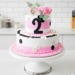 Pretty in Pink Birthday Tier Cake