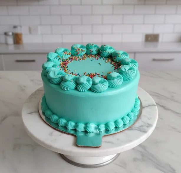 Turquoise Buttercream Cake