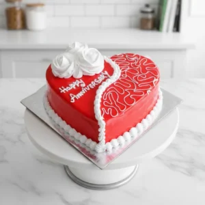 Heart Shape Anniversary Cake