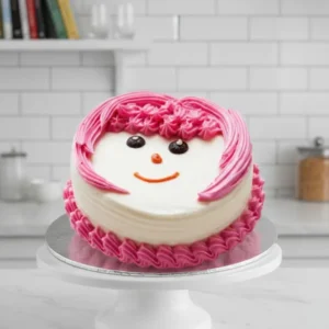 Smiley Strawberry Vanilla Cake
