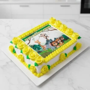 Jungle Safari Theme Photo Cake