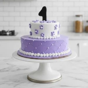 Lilac Floral Milestone Cake