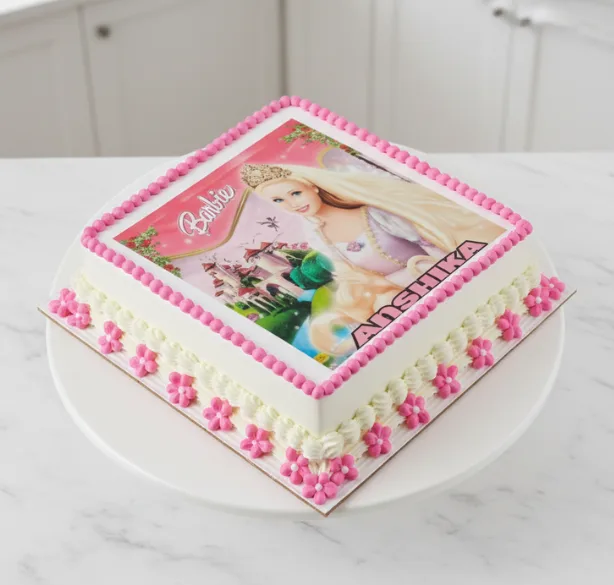 Barbie Birthday Photo Cake