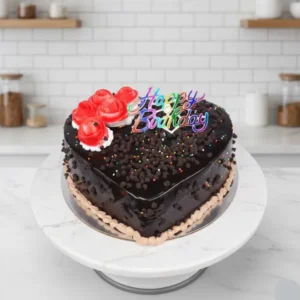 Choco Chips Heart Shape Cake