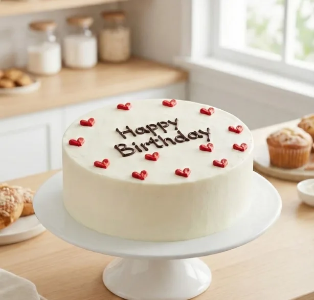 Classic Heart Sprinkle Birthday Cake